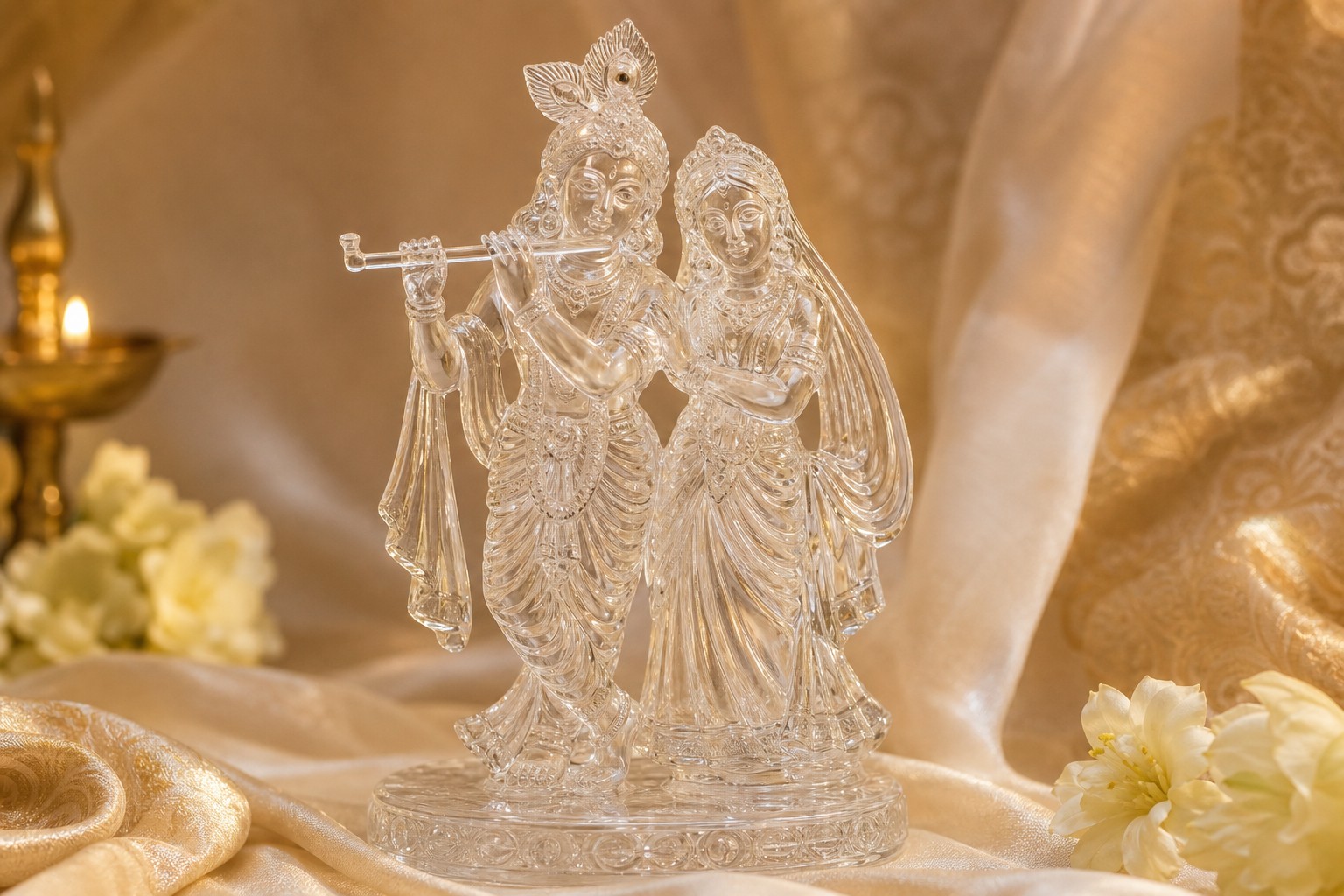 Sphatik Radha Krishna Idol
